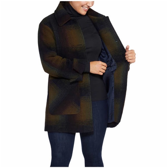 Pendleton Ladies Wool Topper Coat - GREEN - Picture 5 of 5